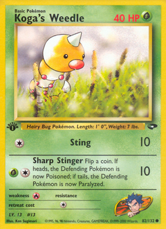 Koga's Weedle - Gym Challenge - #82 - Pokemon TCG card