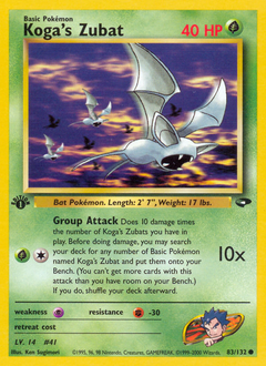 Koga's Zubat - Gym Challenge - #83 - Pokemon TCG card