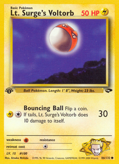 Lt. Surge's Voltorb #86 Lt. Surge's Voltorb - Gym Challenge - #86 - Pokemon TCG card