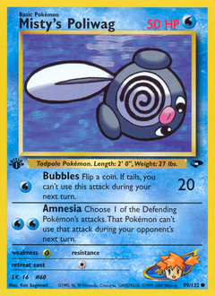 Misty's Poliwag #89 Misty's Poliwag - Gym Challenge - #89 - Pokemon TCG card