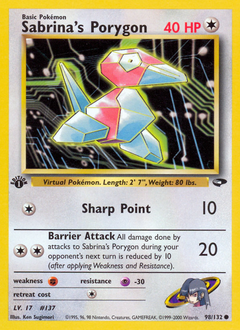Sabrina's Porygon #98 Sabrina's Porygon - Gym Challenge - #98 - Pokemon TCG card