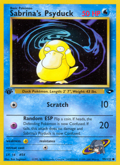 Sabrina's Psyduck #99 Sabrina's Psyduck - Gym Challenge - #99 - Pokemon TCG card