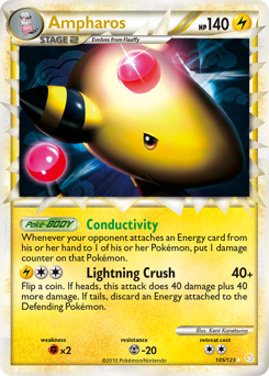 Ampharos #105 Ampharos - HeartGold & SoulSilver - #105 - Pokemon TCG card