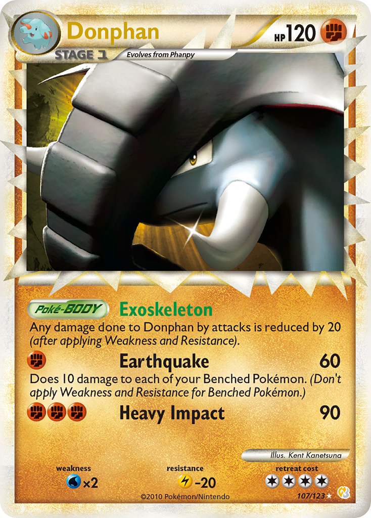 Donphan - HeartGold & SoulSilver - #107 - Pokemon TCG card