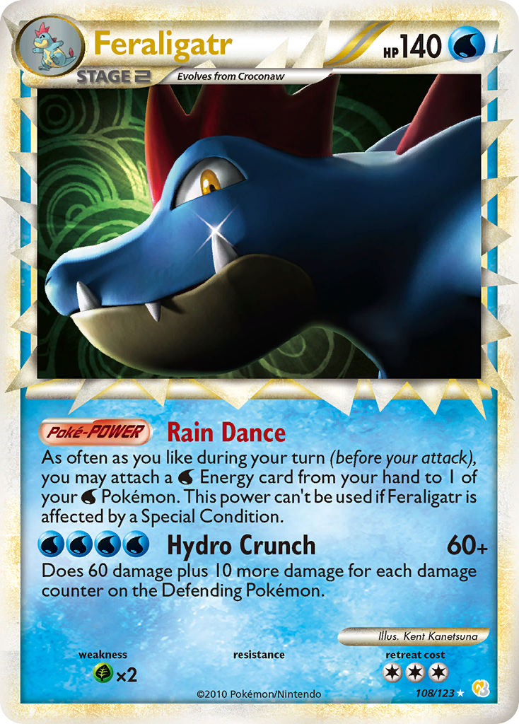 Feraligatr - HeartGold & SoulSilver - #108 - Pokemon TCG card