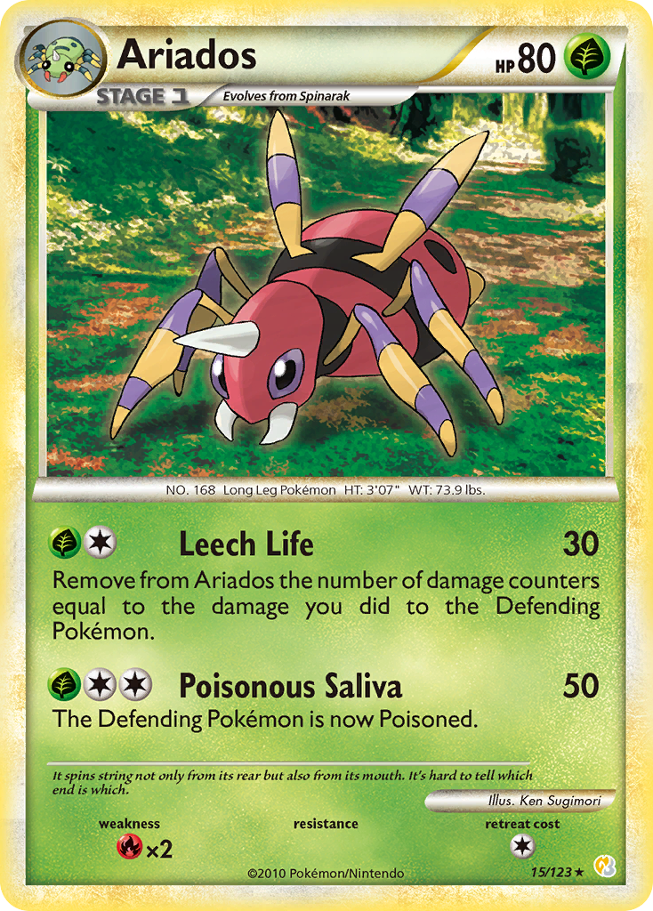 Ariados - HeartGold & SoulSilver - #15 - Pokemon TCG card