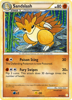 Sandslash #29 Sandslash - HeartGold & SoulSilver - #29 - Pokemon TCG card