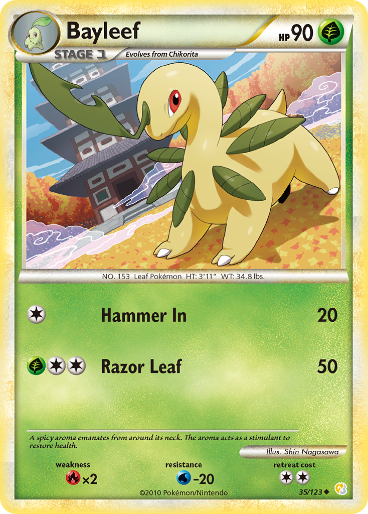 Bayleef - HeartGold & SoulSilver - #35 - Pokemon TCG card