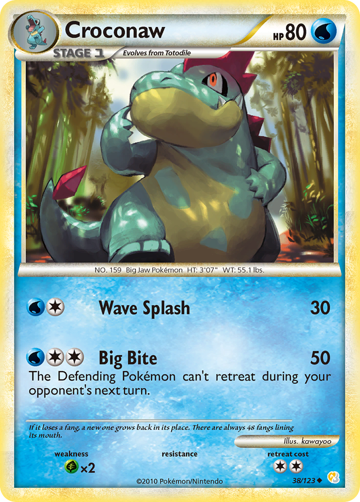 Croconaw - HeartGold & SoulSilver - #38 - Pokemon TCG card