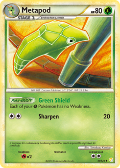 Metapod #46 Metapod - HeartGold & SoulSilver - #46 - Pokemon TCG card