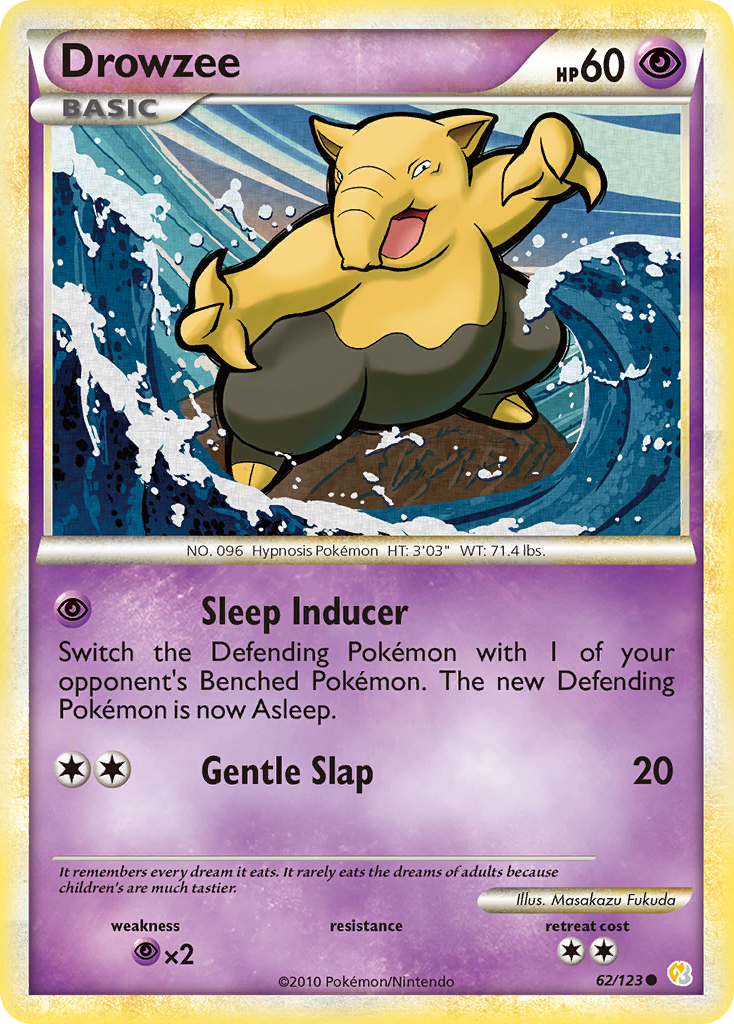 Drowzee - HeartGold & SoulSilver - #62 - Pokemon TCG card