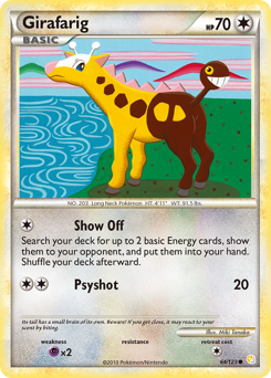 Girafarig #64 Girafarig - HeartGold & SoulSilver - #64 - Pokemon TCG card