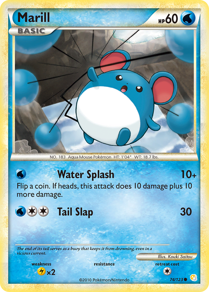Marill - HeartGold & SoulSilver - #74 - Pokemon TCG card