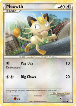 Meowth #75 Meowth - HeartGold & SoulSilver - #75 - Pokemon TCG card
