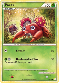 Paras #76 Paras - HeartGold & SoulSilver - #76 - Pokemon TCG card