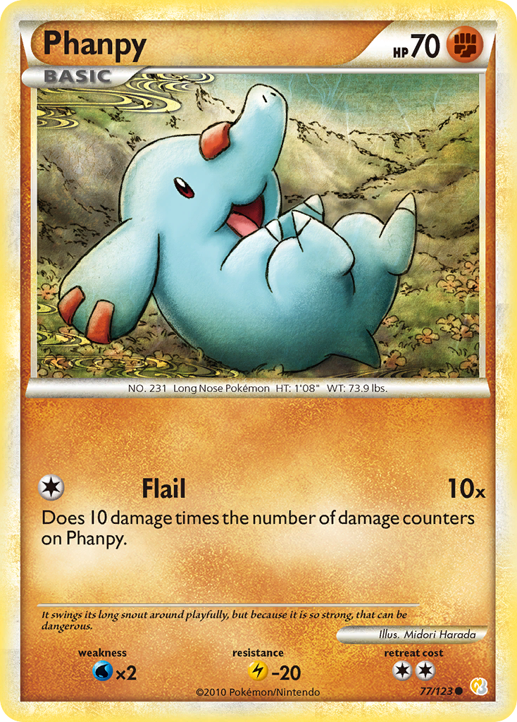 Phanpy - HeartGold & SoulSilver - #77 - Pokemon TCG card