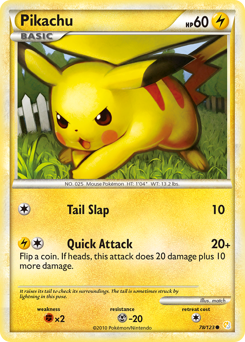 Pikachu #78 Pikachu - HeartGold & SoulSilver - #78 - Pokemon TCG card