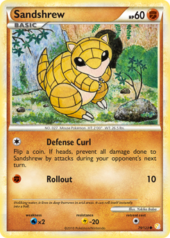 Sandshrew #79 Sandshrew - HeartGold & SoulSilver - #79 - Pokemon TCG card