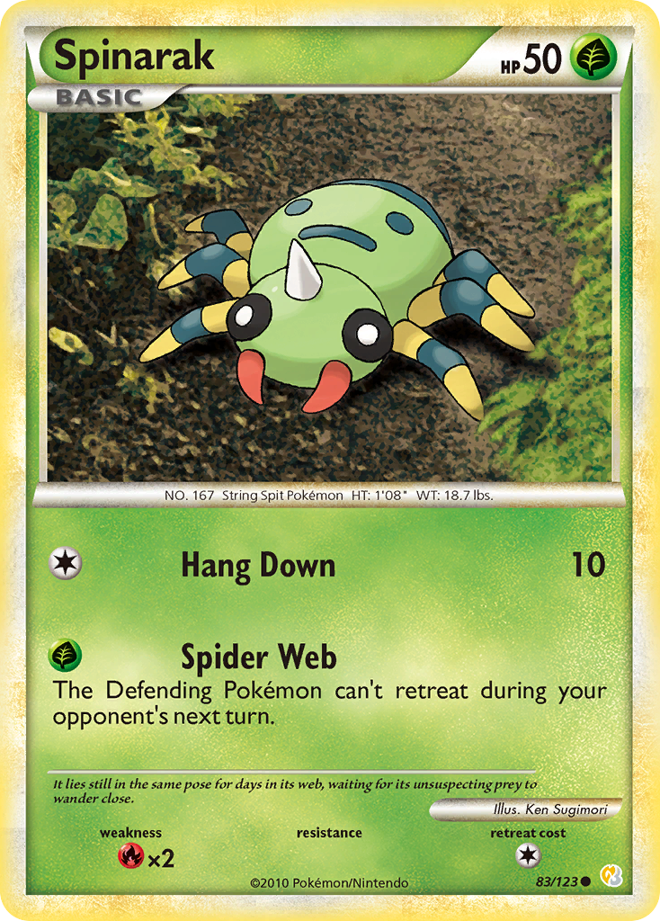 Spinarak - HeartGold & SoulSilver - #83 - Pokemon TCG card