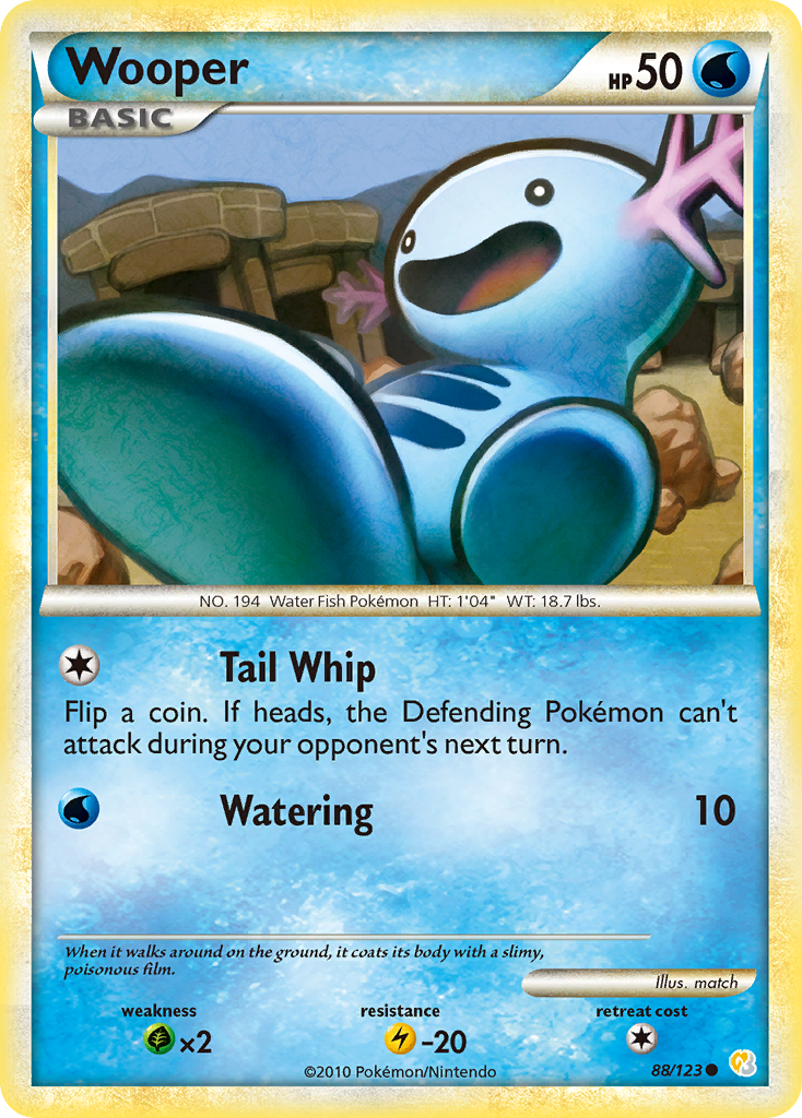 Wooper - HeartGold & SoulSilver - #88 - Pokemon TCG card