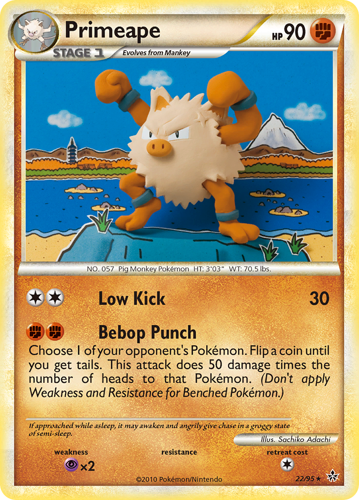 Primeape - HS—Unleashed - #22 - Pokemon TCG card