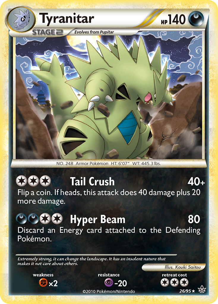 Tyranitar - HS—Unleashed - #26 - Pokemon TCG card