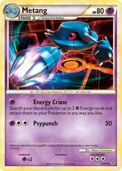 Metang - HS—Unleashed - #33 - Pokemon TCG card