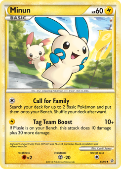 Minun #34 Minun - HS—Unleashed - #34 - Pokemon TCG card