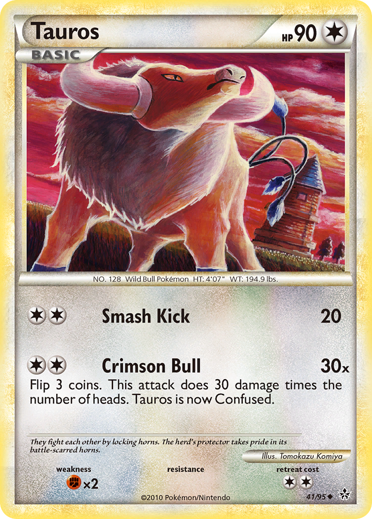 Tauros - HS—Unleashed - #41 - Pokemon TCG card