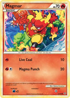 Magmar #52 Magmar - HS—Unleashed - #52 - Pokemon TCG card