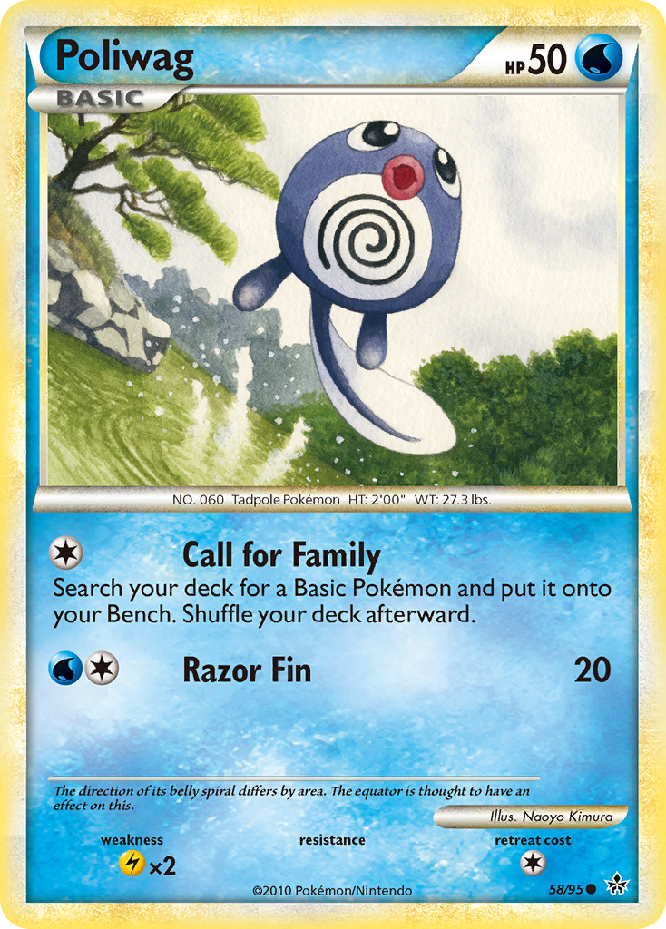 Poliwag - HS—Unleashed - #58 - Pokemon TCG card