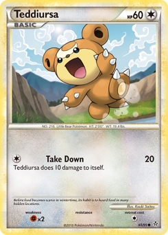 Teddiursa #65 Teddiursa - HS—Unleashed - #65 - Pokemon TCG card