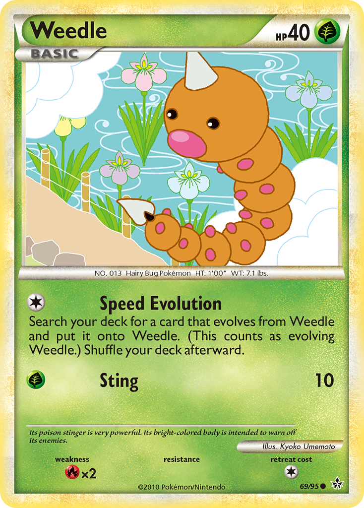 Weedle - HS—Unleashed - #69 - Pokemon TCG card