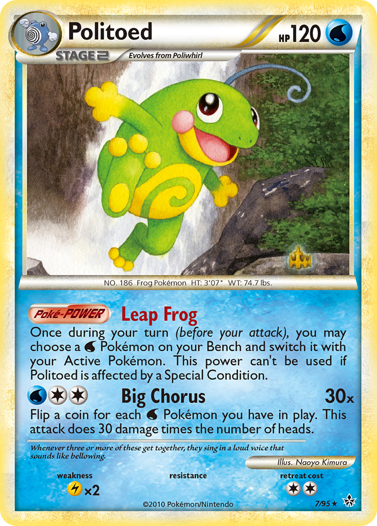 Politoed - HS—Unleashed - #7 - Pokemon TCG card