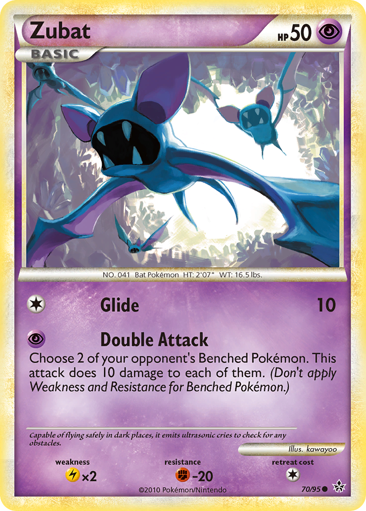 Zubat - HS—Unleashed - #70 - Pokemon TCG card