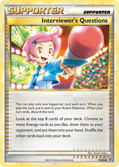 Interviewer's Questions - HS—Unleashed - #77 - Pokemon TCG card
