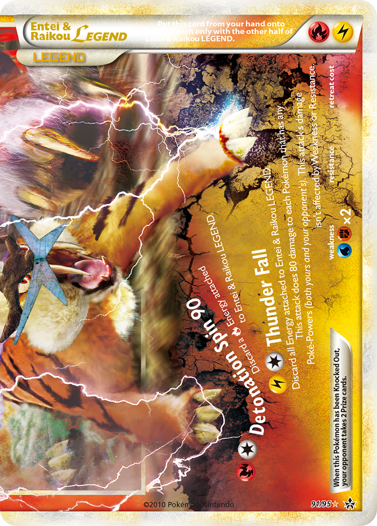 Entei & Raikou LEGEND - HS—Unleashed - #91 - Pokemon TCG card
