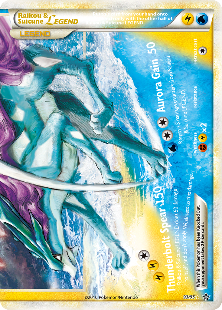 Raikou & Suicune LEGEND - HS—Unleashed - #93 - Pokemon TCG card