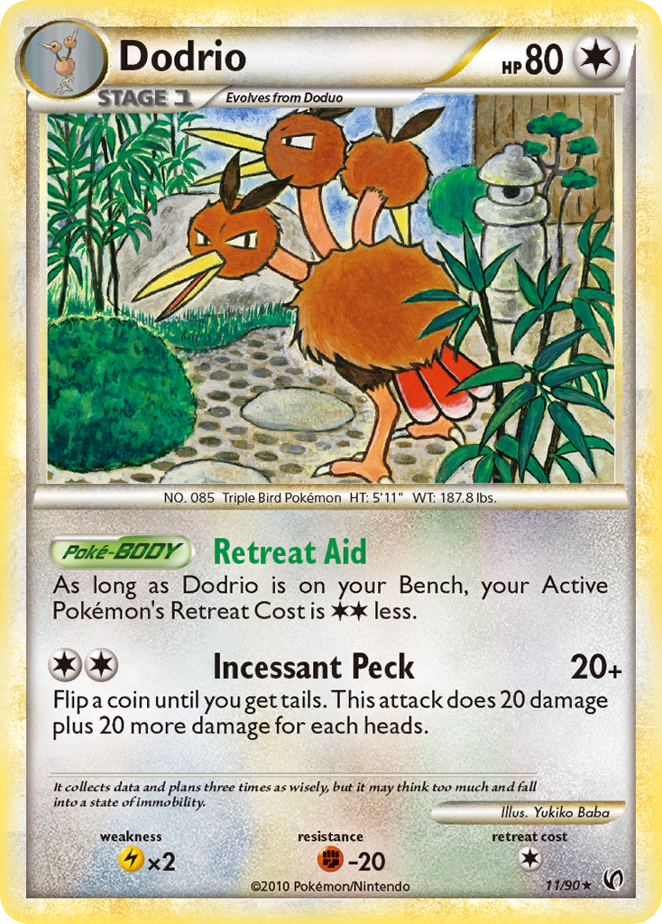 Dodrio - HS—Undaunted - #11 - Pokemon TCG card