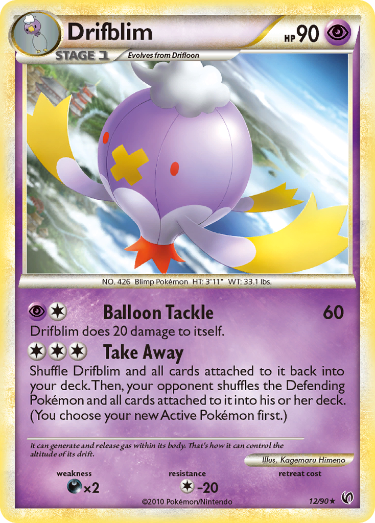 Drifblim - HS—Undaunted - #12 - Pokemon TCG card
