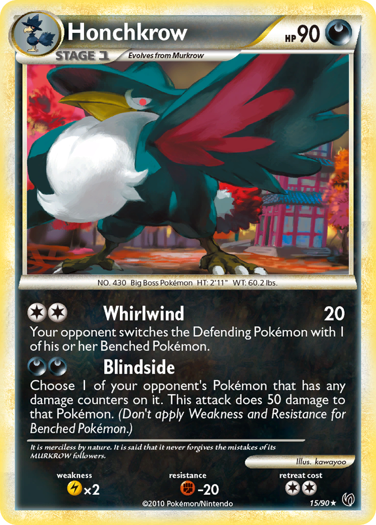 Honchkrow - HS—Undaunted - #15 - Pokemon TCG card