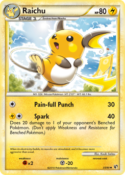 Raichu #33 Raichu - HS—Undaunted - #33 - Pokemon TCG card