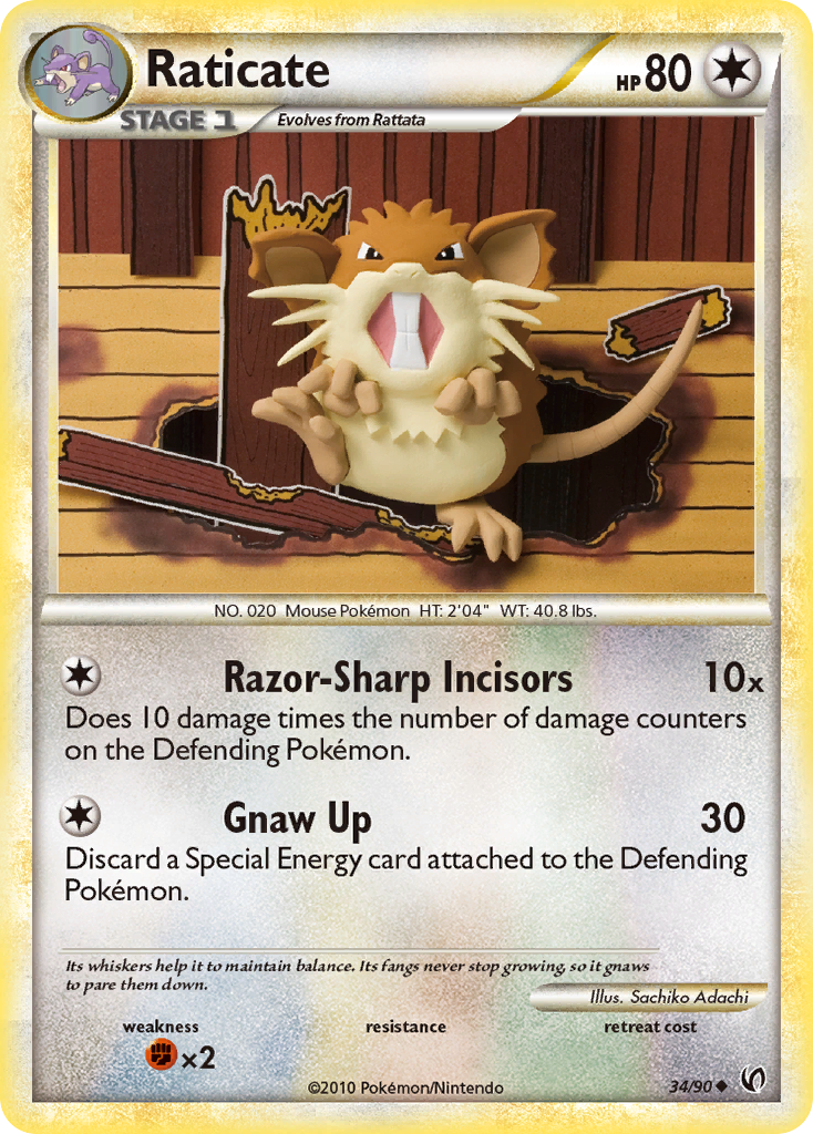 Raticate - HS—Undaunted - #34 - Pokemon TCG card