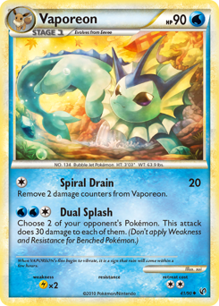 Vaporeon #41 Vaporeon - HS—Undaunted - #41 - Pokemon TCG card