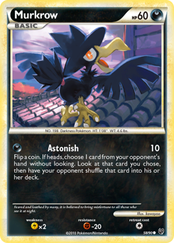 Murkrow #58 Murkrow - HS—Undaunted - #58 - Pokemon TCG card