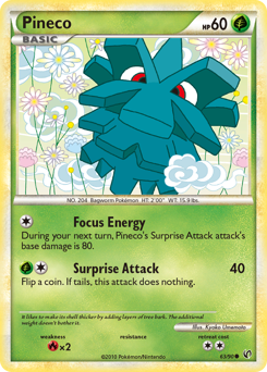 Pineco - HS—Undaunted - #63 - Pokemon TCG card