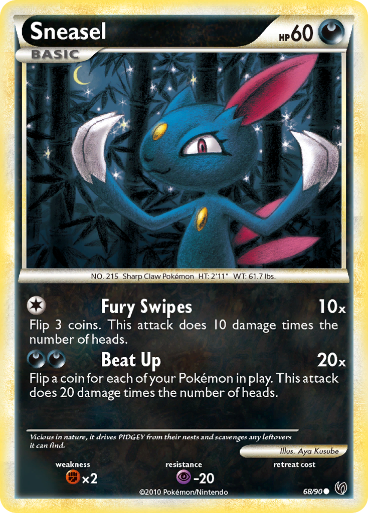 Sneasel - HS—Undaunted - #68 - Pokemon TCG card