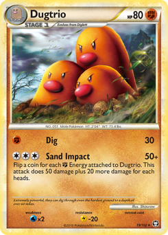 Dugtrio #19 Dugtrio - HS—Triumphant - #19 - Pokemon TCG card