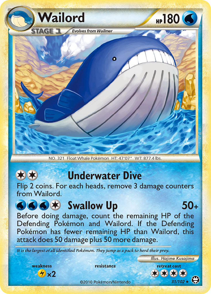 Wailord - HS—Triumphant - #31 - Pokemon TCG card