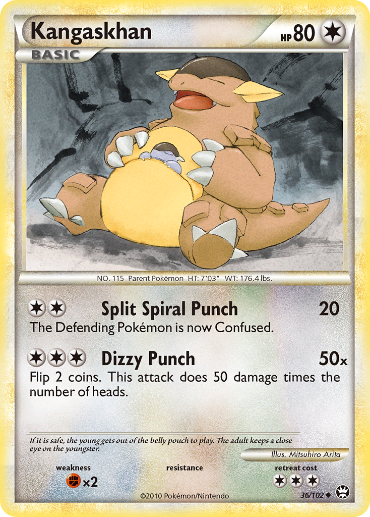 Kangaskhan - HS—Triumphant - #36 - Pokemon TCG card